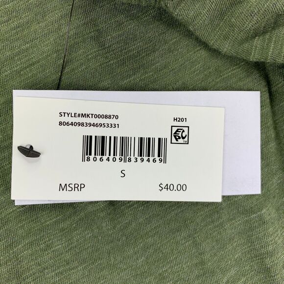 Hurley Mens Vista Henley Long Sleeve T-Shirt Olive Green S - Picture 2 of 4